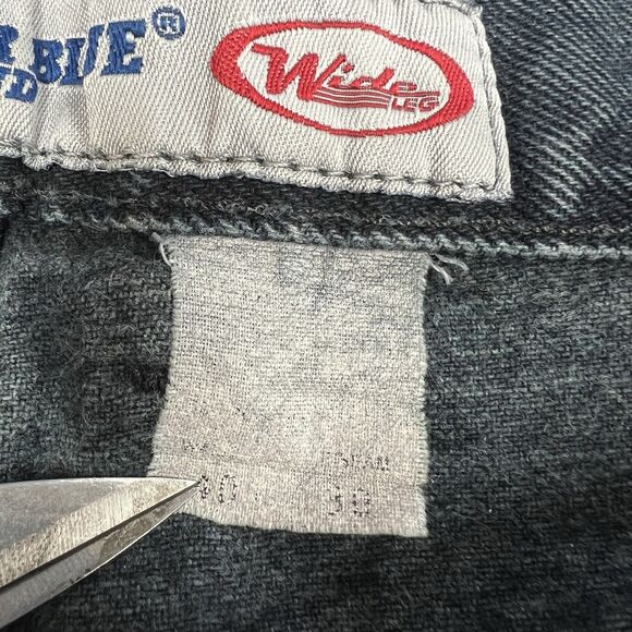 Vintage Anchor Blue Wide Leg Baggy Dark Wash Jeans Cropped Sz 39”x24.5” Men Y2K - Picture 9 of 14